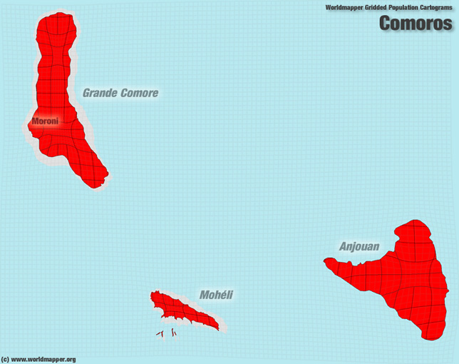 Komoren Bevölkerung Verteilung